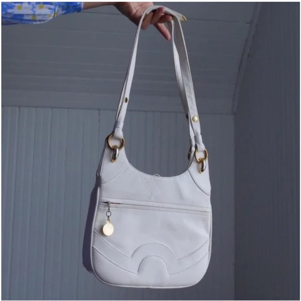 Vintage 60s 70s White Shoulder Mod Bag Purse